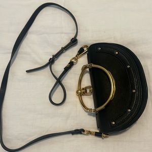 Chloe Black and Gold Crossbody